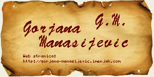 Gorjana Manasijević vizit kartica
